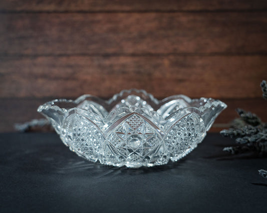 Small Pressed Glass Oval Bowl